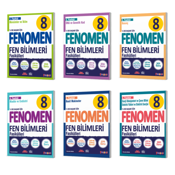 8 Fen Bilimleri Fasikül Seti (1-2-3-4-5-6. Sayılar)