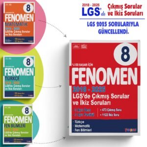 Fenomen 8 LGS (Matematik-Fen-Türkçe) Çıkmış Sorular Ve İkiz Sorular Seti (2018-2025)