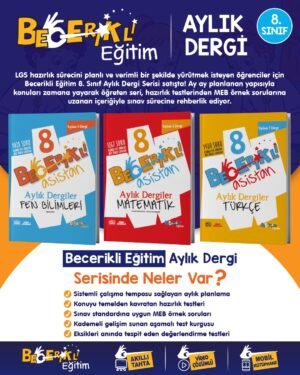Becerikli Eğitim 8 Asistan Aylık Dergiler Tam Set (3 Branş)